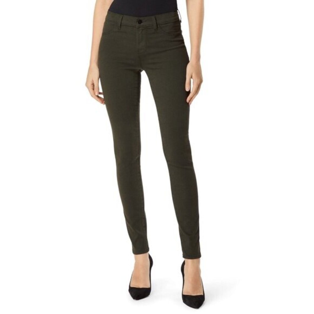 J Brand Skinny Jeans 485 Ivy Vine Green Super Skinny Sateen Denim SZ 27 NWT $218